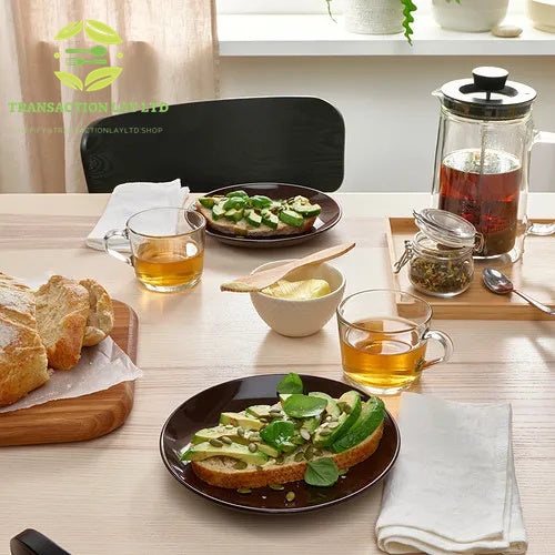 TRANSACTION LAY side plate, glossy brown, 20 cm