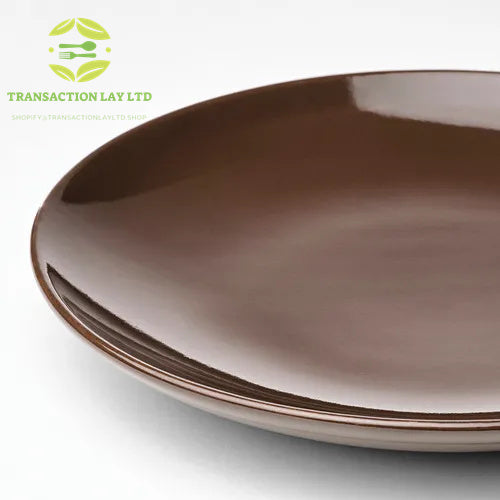 TRANSACTION LAY side plate, glossy brown, 20 cm